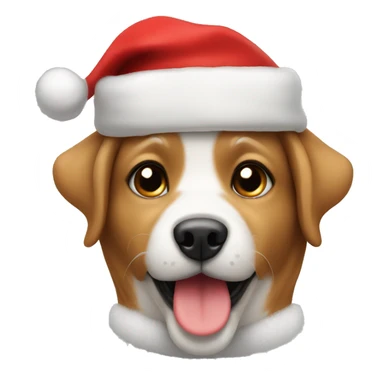 Cute dog with a Santa hat sticker