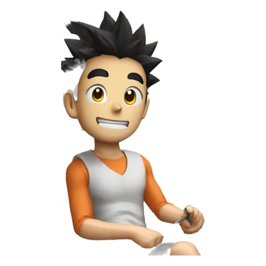 Goku learning how to drive a car sticker