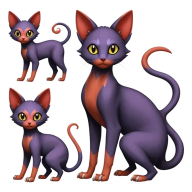 Noibat-Lykoi-Sphynx-Nargacuga-Litten-Torracat-fusion-Fakemon-Pokémon-creature  sticker