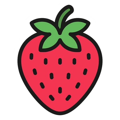color outline icon of a strawberry sticker