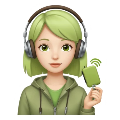 Girl with matcha headphones and a Car key  sticker