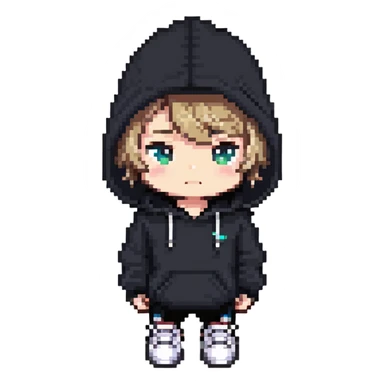 chibi male in hoodie and sneakers sticker