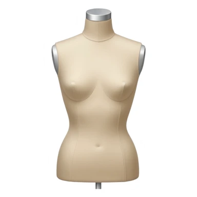 Fashion sample beige fabric mannequin torso sticker