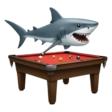 Shark playing Pool  sticker