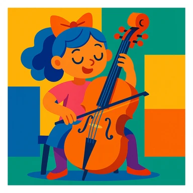 girl playing cello sticker