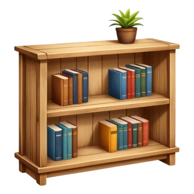 A small light wooden table bookshelf storage sticker