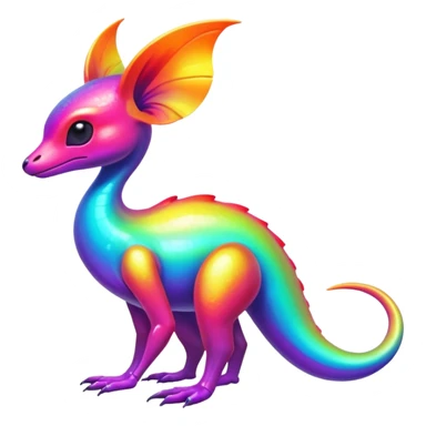 An exotic neon colorful unique bizarre eccentric Fakémon-creature (full body) sticker