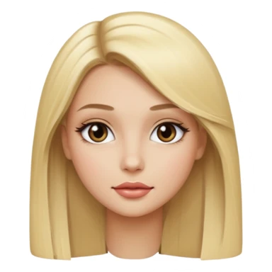 Gorgeous, blonde girl with straight hair and makeup sticker