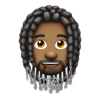 nonchalant dreadhead with grill and 10 chains on sticker