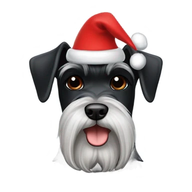 Black schnauzer Christmas hat sticker