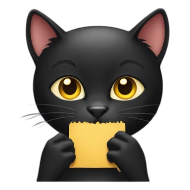 black cat filing its nails sticker