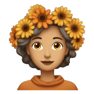 Mujer con flores de otoño sticker