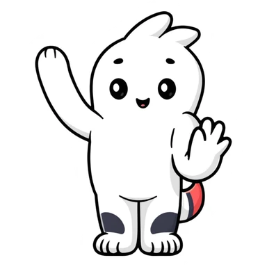 cute character waving hand sticker
