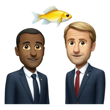 Macron avec un poisson  sticker