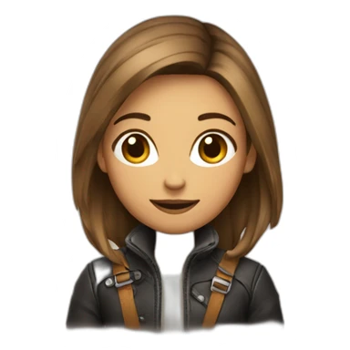 Fille avec manteaux en cuire sticker