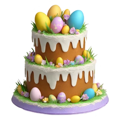 beautifully decorated 2 tier Easter cake sticker