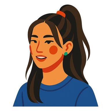 Asian girl with hairstyle like Tate McRae sticker
