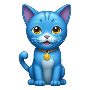 Blue cat gumball sticker