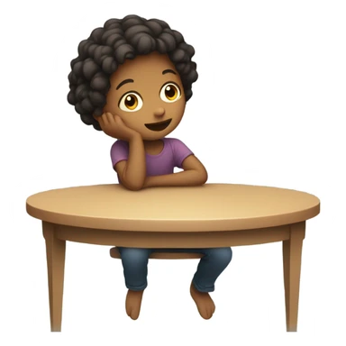 kid sit on the table and fall sticker