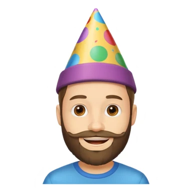 young man with a beard, happy birthday boy sticker