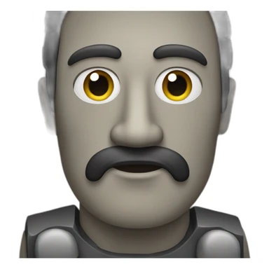Moai emoji with short mustache sticker