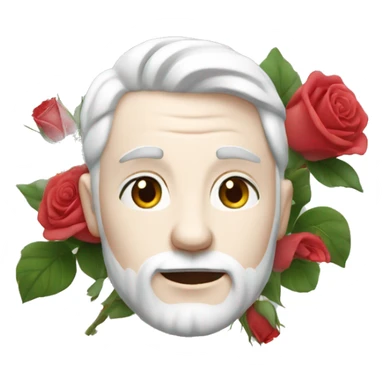 White geart with roses sticker