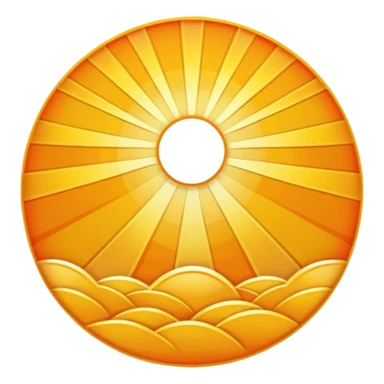 Golden sunrise with rays of light, no people sticker