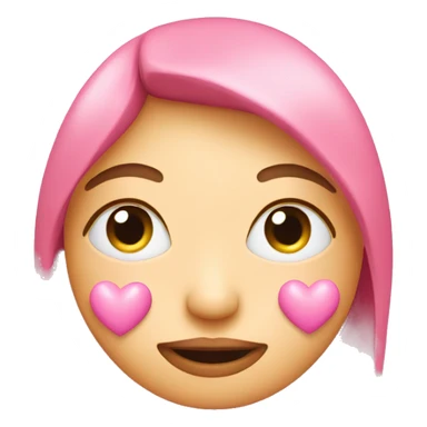 face with pink hearts as eyes sticker