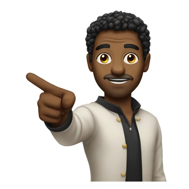 Guy pointing at you with black soulless eyes sticker