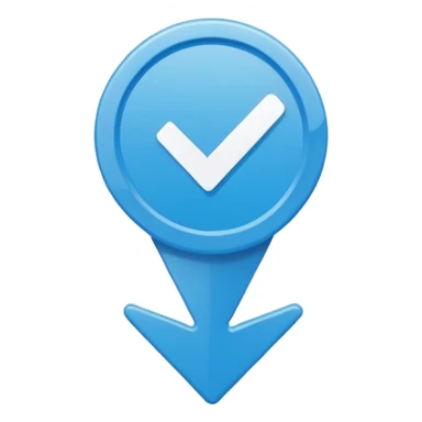 Bright blue verified badge, white checkmark, clean icon, transparent background --ar 1:1 sticker