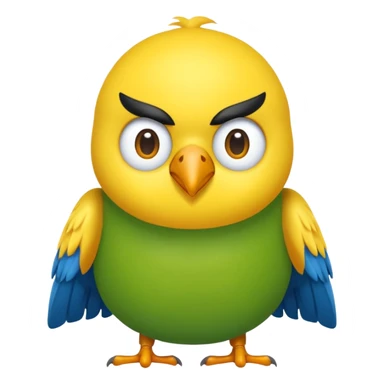 Pappagallo giallo e blu con il giallo sul petto le ali e la coda blu e la fronte poco poco verde sticker