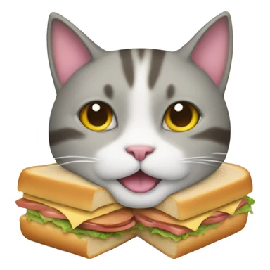 Cat with a sandwich  sticker