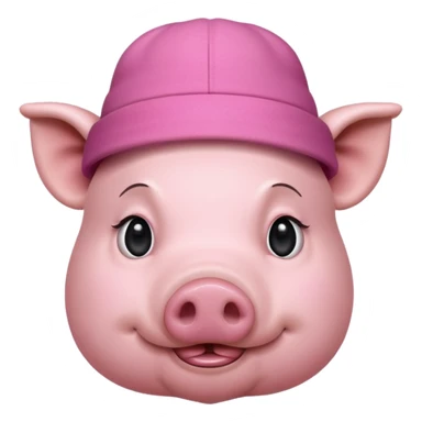 pig wear hat, front vỉew sticker