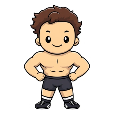 shirtless male athlete with white skin and wavy brown hair sticker