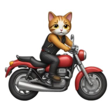 A cat riding a motorcycle sticker