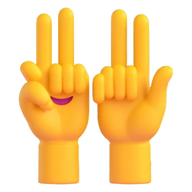 hand gesture, 3D emoji style sticker