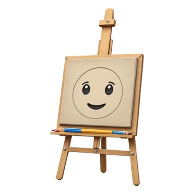 Canvas with pencil sketch,canvas on easel sticker