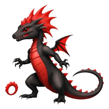 Shiny Fiery gothic evil black and red salandit-Liten-torracat with a red Mohawk  sticker