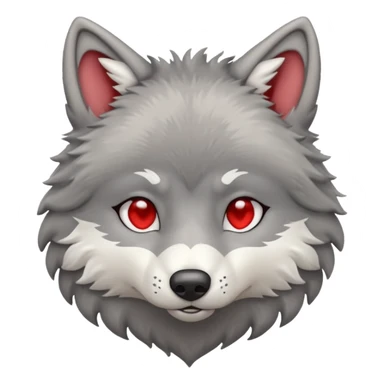 wolf with a heart above its head sticker