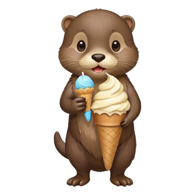 otter with shoes and a ice cream sticker