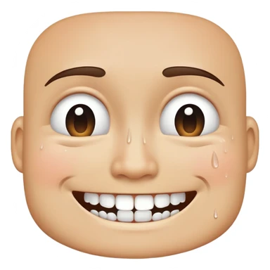 smiling through gritted teeth while crying sticker