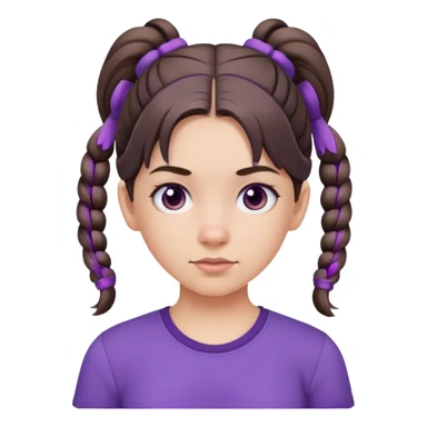 simple girl avatar with pigtails and purple shirt sticker