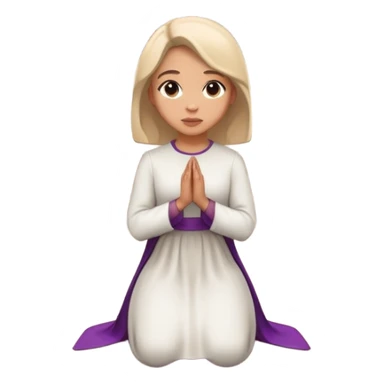 mujer en una iglesia arrodillada sticker