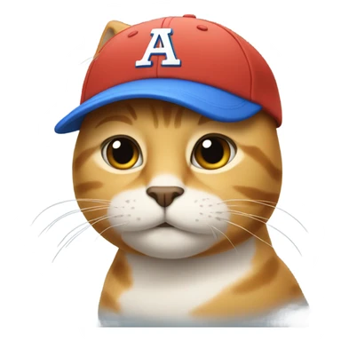 cat with a base ball cap sticker