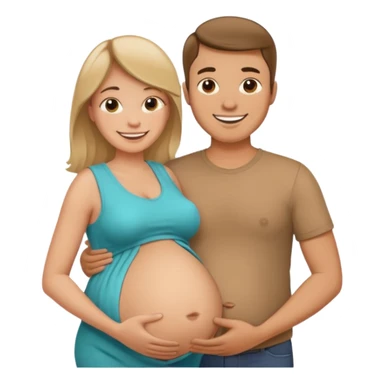 Boyfriend holding pregnant girlfriends belly sticker