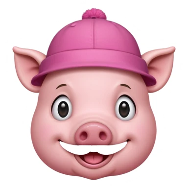 pig wear hat, front vỉew sticker