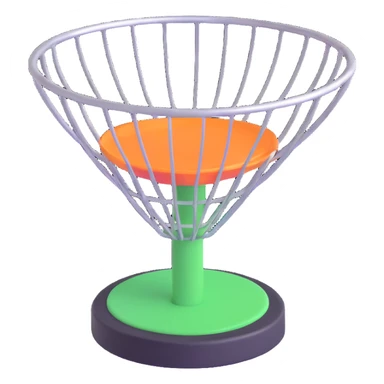 disc golf basket, shiny and dimensional sticker