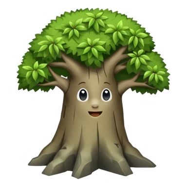 Tree hugging a rock of similar size with its branches  sticker