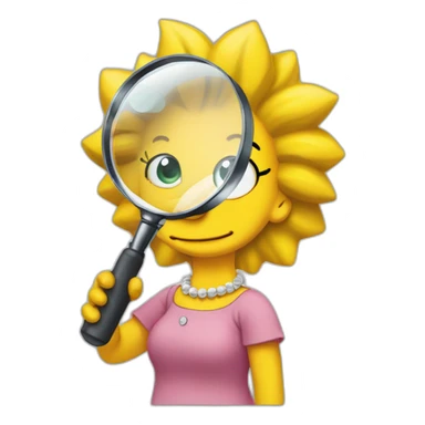 Lisa Simpson holding a magnifying glass sticker