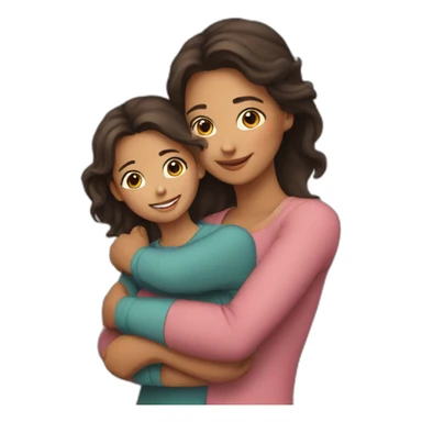 Hug mom daughter sticker